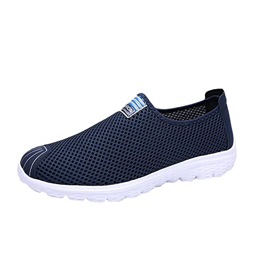 Sneaker Herren Blauer Mode Herren Paar Schuhe Laufen Herren Turnschuhe Schuhe Herren Ohne Schnürsenkel (Dark Blue, 40) von koperras