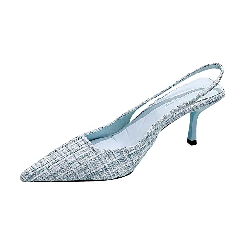 koperras Damen Schuhe Schwarz 40 spitze Absätze für Damen mit Schnürung, modische Sandalen, Damensandalen Durchsichtige Damen Schuhe (Blue, 37) von koperras