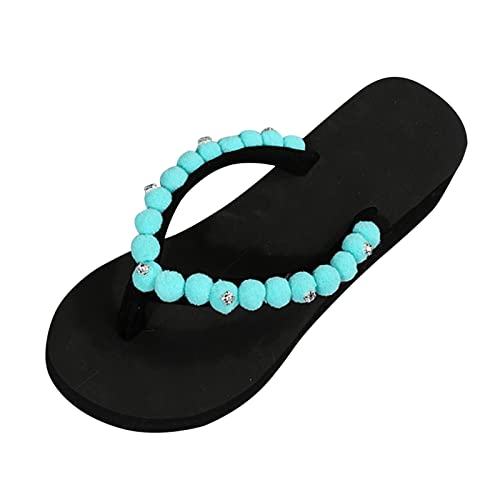 koperras Damen Schuhe Warmfutter rutschfest Home Badezimmer Slip On Wedge Beach Open Toe Atmungsaktive Sandalen Flip Flops Schuhe Schuhe Mit Absatz Für Damen Sexy (Blue, 42) von koperras