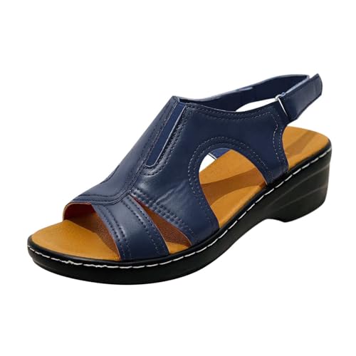 koperras Damenschuhe Neu 37 Sneaker römische Schuhe, Fischmaul-Keilsandalen Beach Damen Schuhe (Blue, 37) von koperras