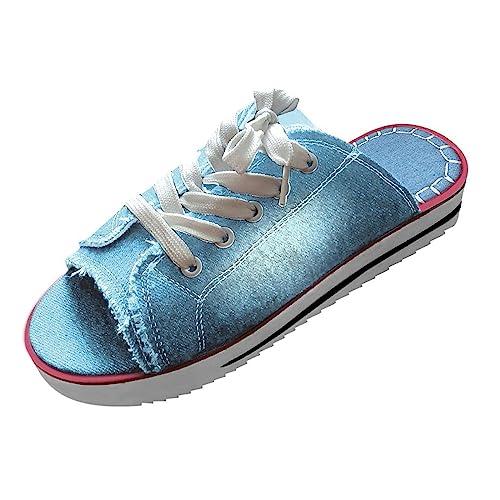 koperras Elegante Schuhe Damen Mit Absatz Damen Sandalen Rohde Schuhe Damen Hausschuhe (Light Blue, 35) von koperras