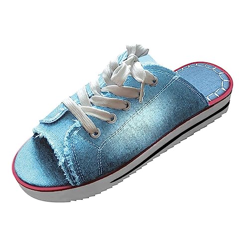 koperras Elegante Schuhe Damen Mit Absatz Damen Sandalen Rohde Schuhe Damen Hausschuhe (Light Blue, 38) von koperras