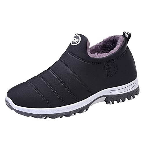 koperras Mode Winter Herren Schneestiefel Flachboden Rutschfeste Wasserdichte Runde Zehe Einfarbig Slip On Warm Und Bequem Herren Schuhe Ohne Schnürsenkel Winter von koperras