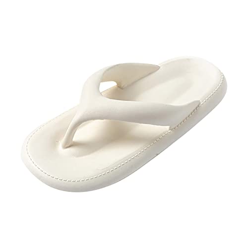 koperras S Damenschuhe Stiefeletten einfach, einfarbig, neues Muster, flacher Boden, bequeme, rutschfeste Strandpantoffeln Damen Sommer Schuhe 40 (White, 39) von koperras