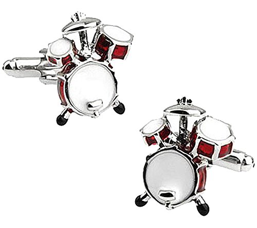 korpikus® ' Drum Kit ' Edelstahl-Manschettenknöpfe In Free Geschenk-Beutel von korpikus