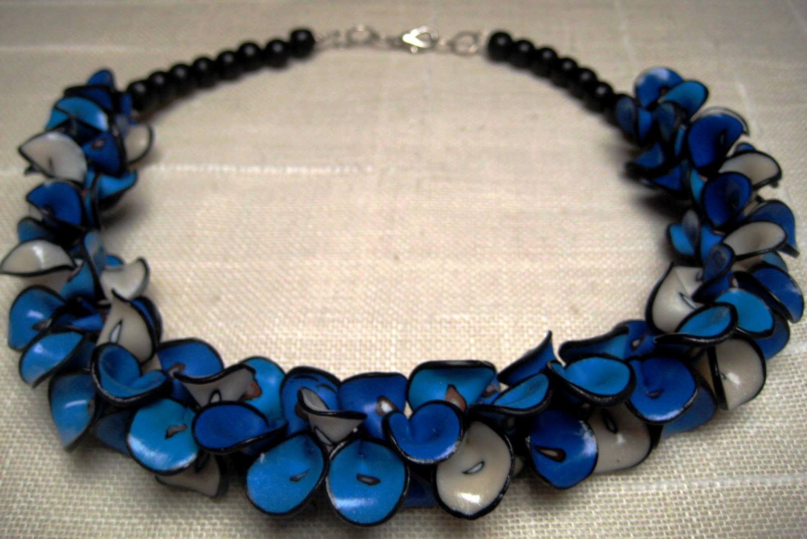 statement Halskette Ocean Water - Handgemachter Schmuck Polymer Clay Leichte Blatt Blütenblatt Geschenk Für Sie statement Halskette Ocean Water - Handgemachter Schmuck Polymer Clay Leichte Blatt Blütenblatt Geschenk Für Sie von korutarinat