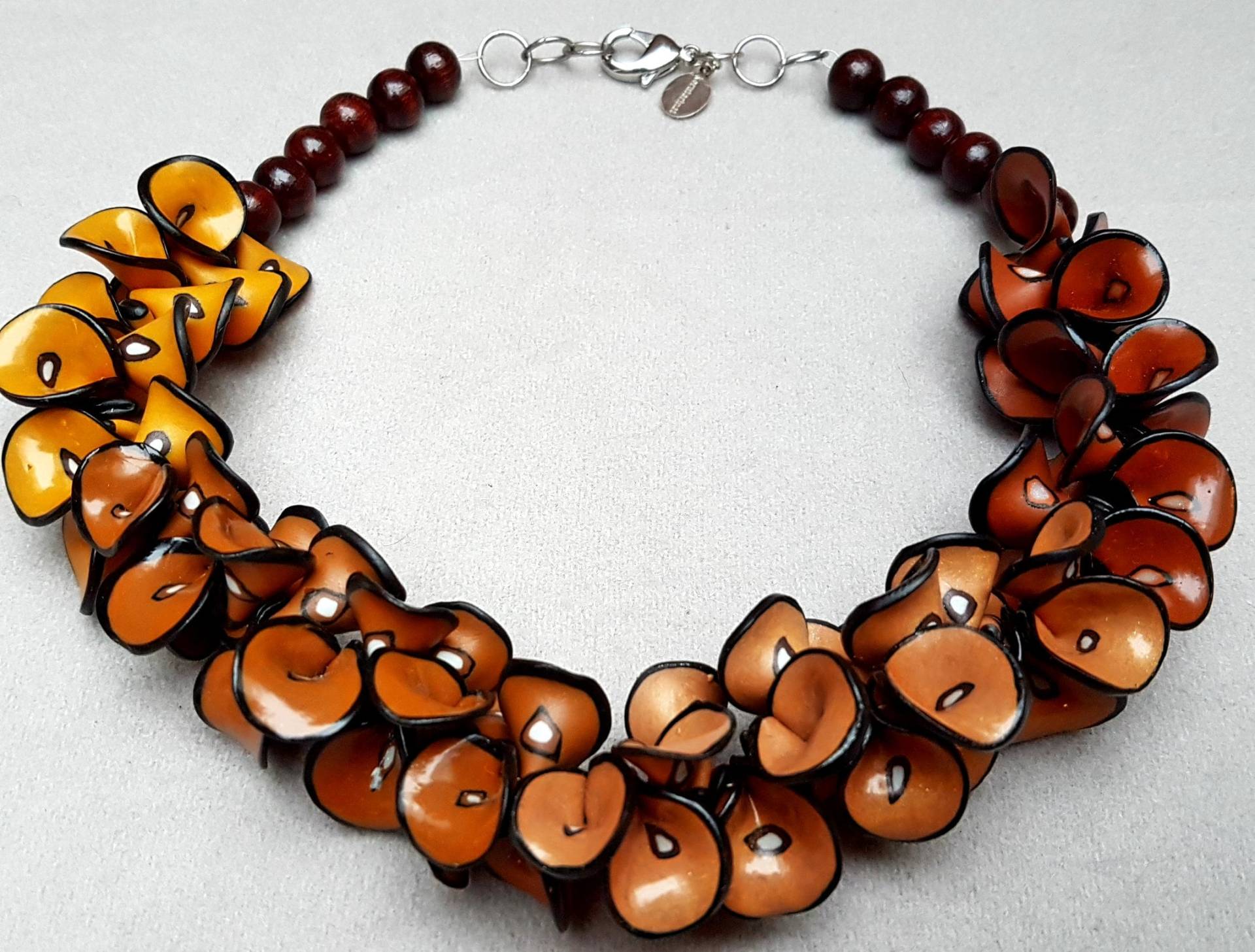 statement Halskette Terracotta Herbst - Polymer Clay Leichte Blatt Blütenblatt Geschenk Für Sie Orchidee statement Halskette Terracotta Herbst - Polymer Clay Leichte Blatt Blütenblatt Geschenk Für Sie Orchidee von korutarinat