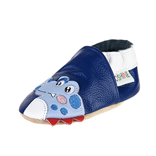 koshine Weiches Leder Krabbelschuhe Baby Schuhe Kinder Lauflernschuhe Hausschuhe 0-3 Jahre (Dinosaurier, Numeric_20) von koshine