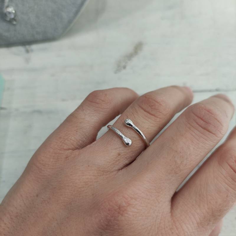 925 Sterling Silber Ring, Doppel Dot Stapelring Und Dünner Alltäglicher Ring Für Frauen von kosmojewellery