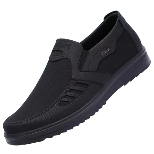 kosopse Herren Schuhe Jan Sommer Männer Sport Schuhe Flachen Boden Leichte Mesh Atmungsaktive Slip Auf Bequeme Einfarbig Einfache Eigenschaften: Herren Schuhe Boot (1-Black, 41) von kosopse