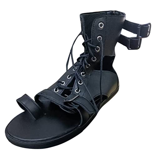 kosopse Sommer Herren Schuhe Top Roman Sandalen Clip Toe Schuhe Modeschuhe Camp Schuhe Herren 43 (Black, 42) von kosopse