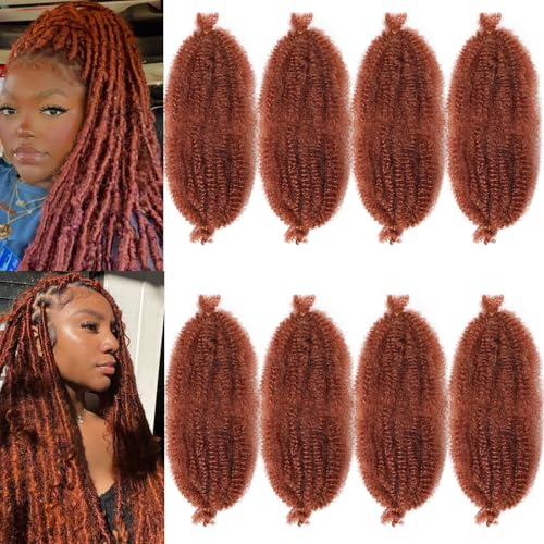 kossys 8 Packungen Afro-Haarverlängerungen, elastisch, 35,6 cm, vorgeschnitten, gelockt und weich, gehäkelt, für abgenutzte synthetische Dreadlocks, für Frauen, 35,6 cm (14 Zoll) von kossys