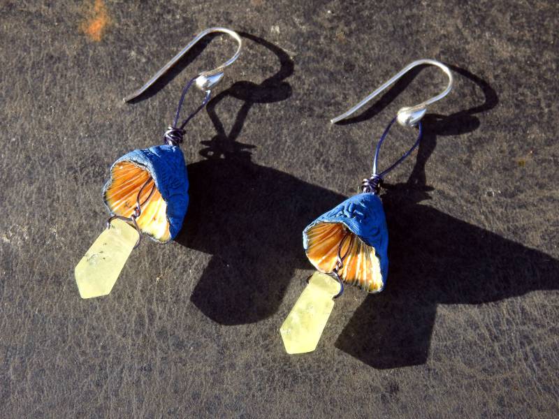 Ohrringe Aus 925Er Silber Mit Brucitsteinen Und Designerkeramik von koszalin