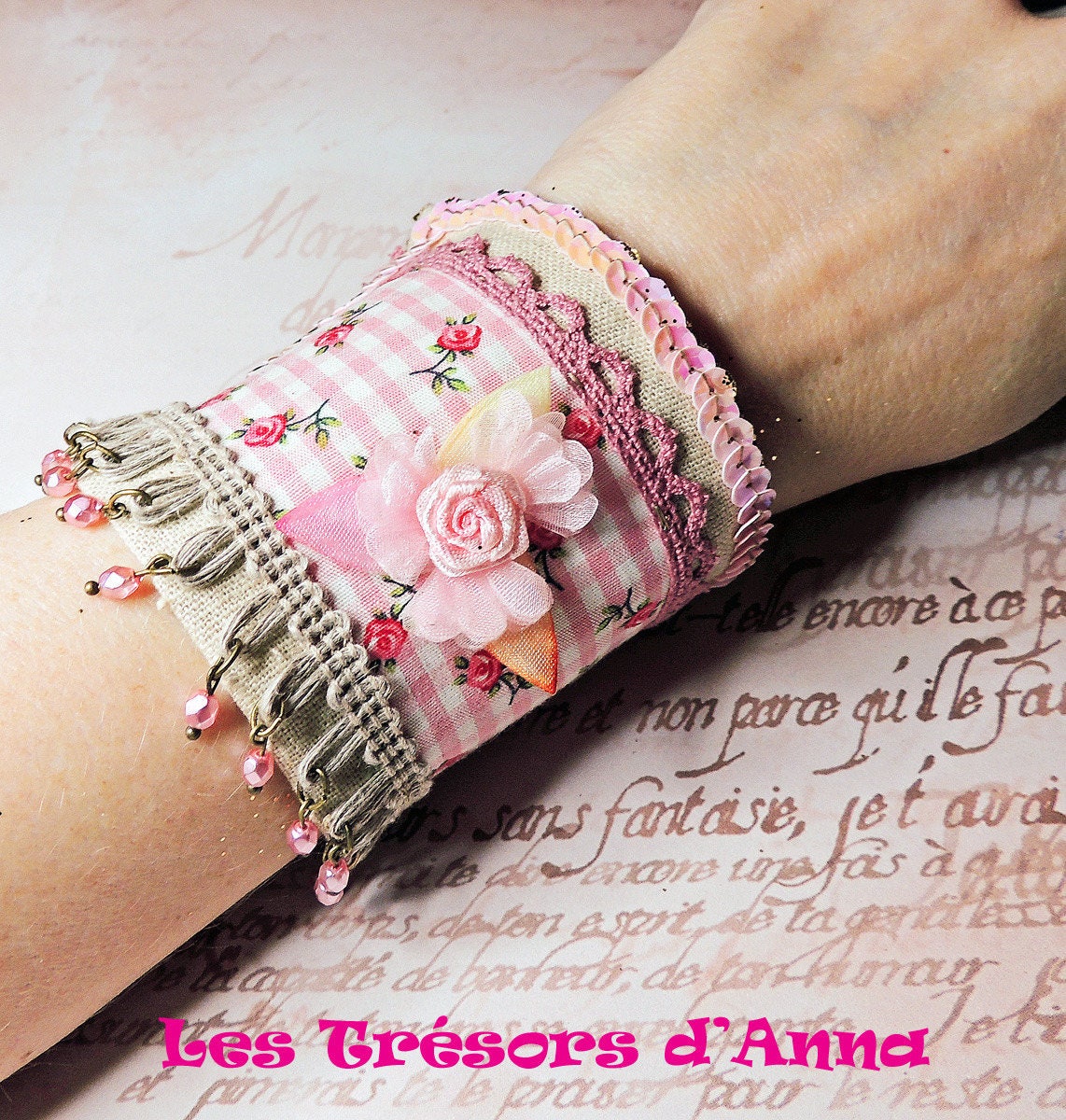 Schäbige Weiche Bonbons "Winter" Manschette Armband Schäbige Weiche Bonbons "Winter" Manschette Armband von koszalin