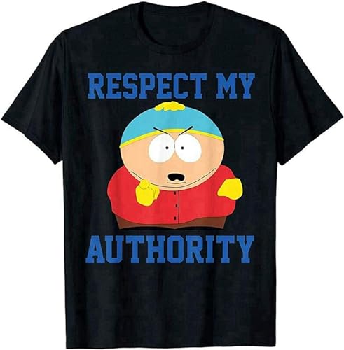 Respect My Authority Eric Cartman T-Shirt Funny Vintage Gift Men Black(XX-Large) von kouxi