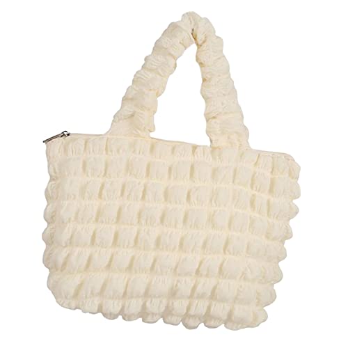 Modische Damen-Handtasche, große Kapazität mit Reißverschluss, tragbare Strand-Geldbörsen, Reisetasche, lässige Tragetasche für Geburtstage, Zuhause, Shopping, Dating-Party, beige, 31cmx19cmx14cm von kowaku