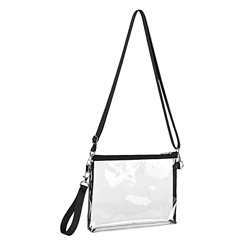 Schultertasche Stadion genehmigt Handtasche Tote Große Kapazität Geldbörse Y2K Klar Crossbody Tasche für Frauen Abschlussball Party Festival Konzert Arbeit, farblos, 19.1cmx3.8cmx25.4cm von kowaku