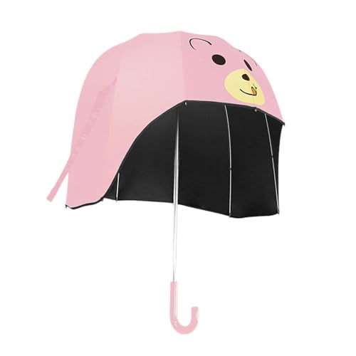 Stockschirm Sonnenschutz Tragbar Wasserdicht Regenfest Cartoon Sonne Regen Regenschirm Gerader Regenschirm für Den Täglichen Gebrauch, ROSA von kowaku