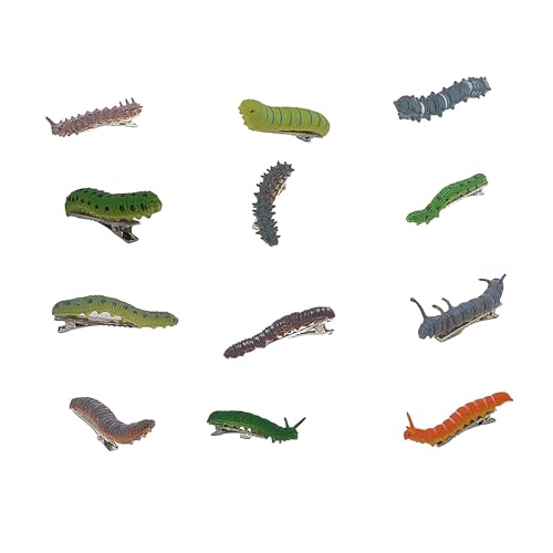 kowaku 12 Stück Kriechende Raupe Haarspangen Haarnadeln Halloween Haarklaue Mehrfarbige Partydekoration für Frauen Insektentiermodell von kowaku