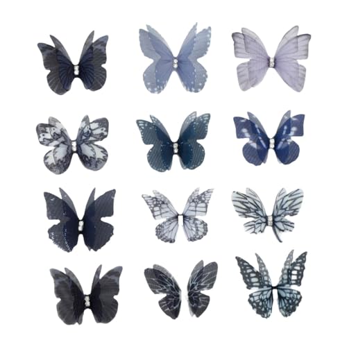 kowaku 12 Stück Schmetterling Haare Clips Haarzubehör Praktische realistische bequeme 3d Barrettes süß für Frauen Partys Cosplay von kowaku