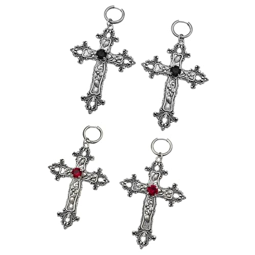 kowaku 2 Paar Kreuzohrringe, Kruzifix-Ohrringe, Legierung, Schmuck, Geschenk, baumelnde Ohrringe für Partys von kowaku