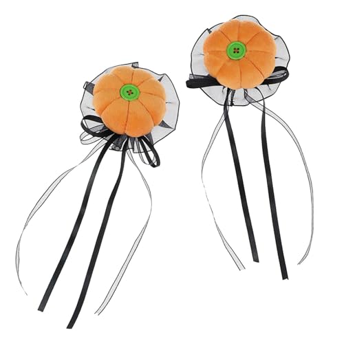 kowaku 2 Stück Halloween Haarspangen Kopfbedeckung Kopfschmuck Party Paar lustige Frauen Kürbis Haarspangen Haarschmuck für Auftritte, Orange von kowaku