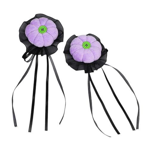 kowaku 2 Stück Halloween Haarspangen Kopfbedeckung Kopfschmuck Party Paar lustige Frauen Kürbis Haarspangen Haarschmuck für Auftritte, Violett kowaku 2 Stück Halloween Haarspangen Kopfbedeckung Kopfschmuck Party Paar lustige Frauen Kürbis Haarspangen Haarschmuck für Auftritte, Violett von kowaku