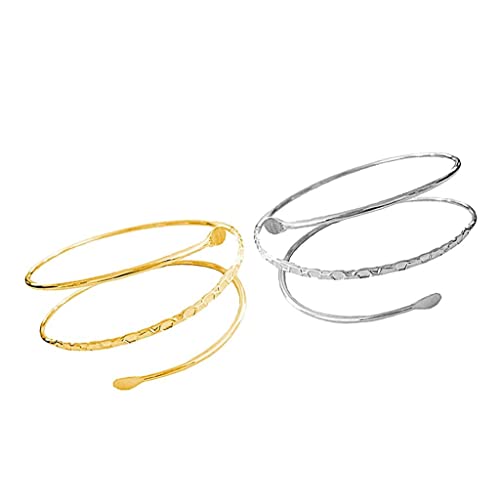 kowaku 2X Fashion Spiral Wire Oberarm Manschette Open Armband Armreif Arm Armband Schmuck von kowaku