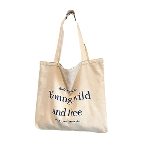 kowaku Canvas-Tragetasche für Damen, tragbar, Umhängetasche für Verabredungen, Geburtstagsgeschenk, Buchstaben in Gebrochenem Weiß kowaku Canvas-Tragetasche für Damen, tragbar, Umhängetasche für Verabredungen, Geburtstagsgeschenk, Buchstaben in Gebrochenem Weiß von kowaku