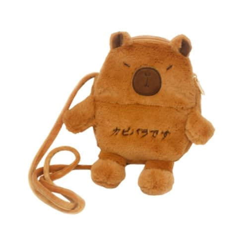 kowaku Capybara Umhängetasche Telefonbeutel Reise Geldbeutel süßer Cartoon -Rucksack Plüsch -Tasche für die Einkaufsstraße im Freien im Freien im Freien von kowaku