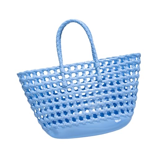 kowaku Damen Gewebte Tragetasche Wasserdicht Satchel Sommer Strand Handtasche für Urlaub Dating, Hellblau von kowaku