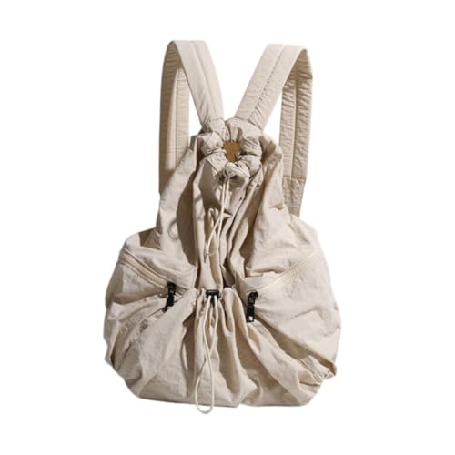 kowaku Draw String Rucksack Casual Rucksack für Geburtstagsgeschenk Wanderung Frauen Männer Reisen, Beige von kowaku