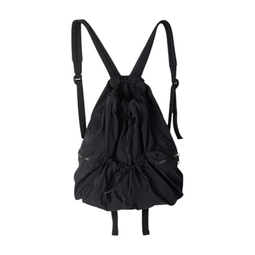 kowaku Draw String Rucksack Casual Rucksack für Geburtstagsgeschenk Wanderung Frauen Männer Reisen, Schwarz von kowaku