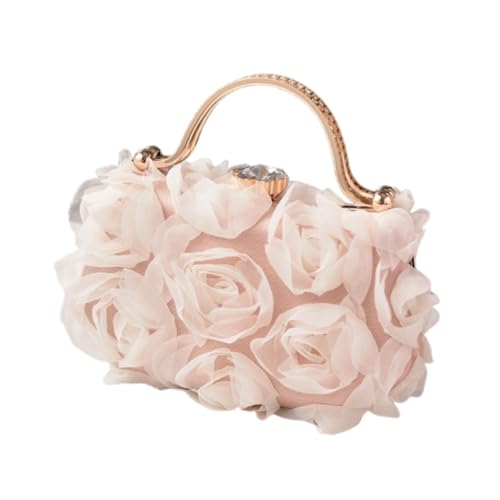 kowaku Flower Evening Bag Abendkupplung für Lippenstift Handyschlüssel Prom -Karten, Beige von kowaku