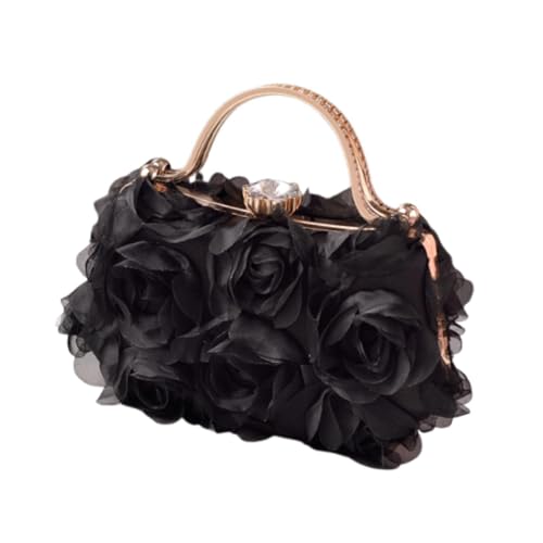 kowaku Flower Evening Bag Abendkupplung für Lippenstift Handyschlüssel Prom -Karten, Schwarz von kowaku