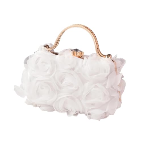 kowaku Flower Evening Bag Abendkupplung für Lippenstift Handyschlüssel Prom -Karten, Weiß von kowaku