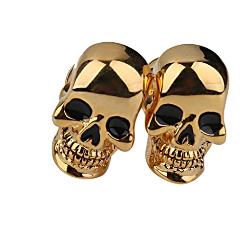 kowaku Gold Gerippe Schädelkopf Manschettenknöpfe Manschettenknöpfe Kostüm Party Geschenk von kowaku