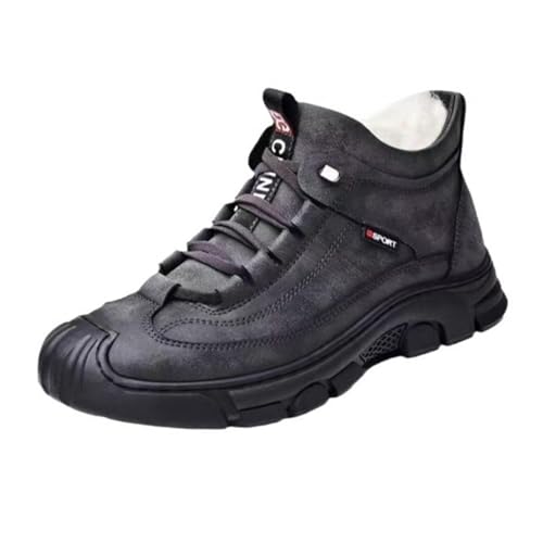 kowaku Herren-Winter-Schneestiefel, Herren-Winterstiefel, Winterschuhe, Knöchelschuhe für Rucksackreisen, Graue Größe 43 von kowaku