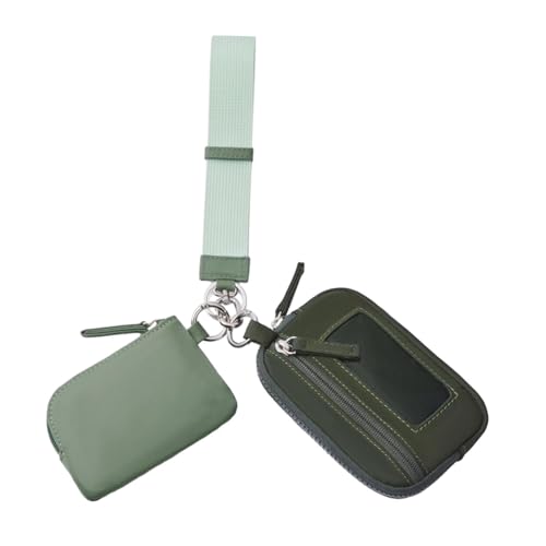 kowaku Keychain -Armbandbrieftasche kleine Brieftasche mit Schlüsselbeutel wasserfest praktische Geldbeutel Doppelbeutel für Geburtstagsgeschenk -Trekking, GrÜn von kowaku