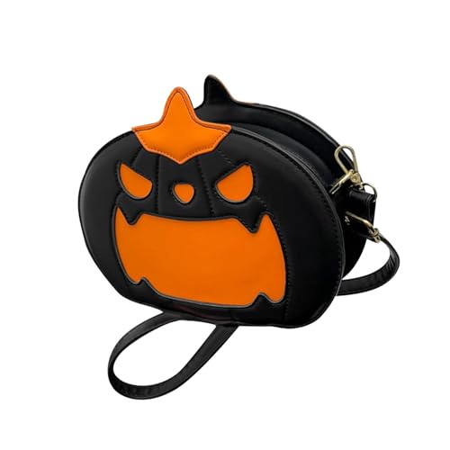 kowaku Kürbis-Umhängetasche, modische Damen-Umhängetasche für Reisen, Straßenpartys, Schwarzer Großer Mund von kowaku