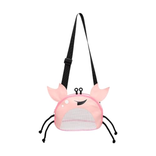 kowaku Mesh Beach Bag Beutel Süßes Krabbengeformt mit verstellbaren Gurten, Jungen Mädchen für Halten von Strandschalen -Spielzeugen Organizer von kowaku