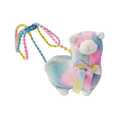 kowaku Plüsch-Umhängetasche, Tiere, Umhängetasche, Puppenspielzeug-Geldbörse für Reisen, Urlaub, Spaziergänge, Blau Rosa von kowaku