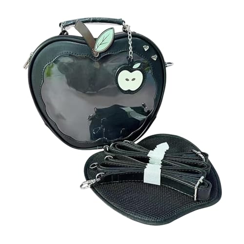 kowaku Rucksack Im Cartoon Design mit Apfelmotiv für Schule Und Freizeit, Schwarz von kowaku