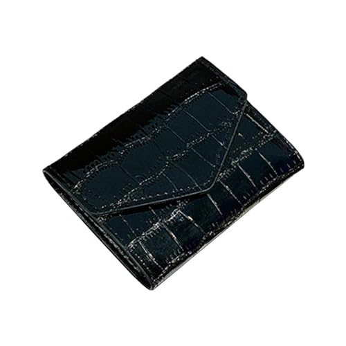 kowaku Short Wallet Kreditkarteninhaber Ausweis-/Fotofenster Robustes Kartenetui Kleingeldfach PU-Taschengeldbörse, Schwarz von kowaku