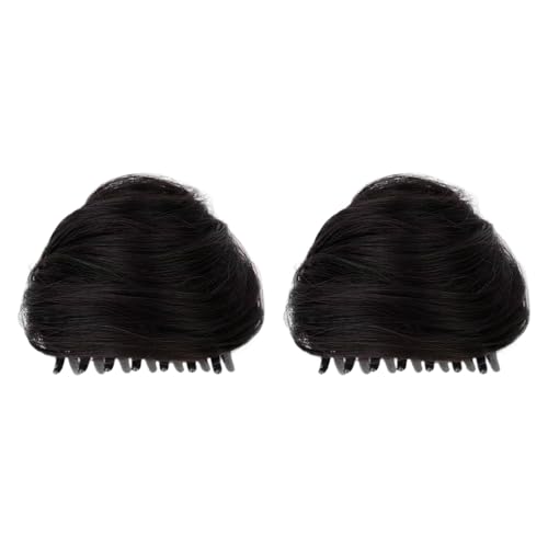kowaku Space Bun Haarspange Haarschmuck Robuster Eleganter Leichter Kopfschmuck Kunsthaar Dutt für Abschlussbälle Hochzeiten Frauen, Schwarz von kowaku