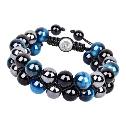 kowaku Stein-Manschettenarmband, Vatertagsarmbänder, Anpassungs-Charm-Armband, einfacher Schmuck, Perlenarmband für Jungen, Opa, Geburtstag von kowaku