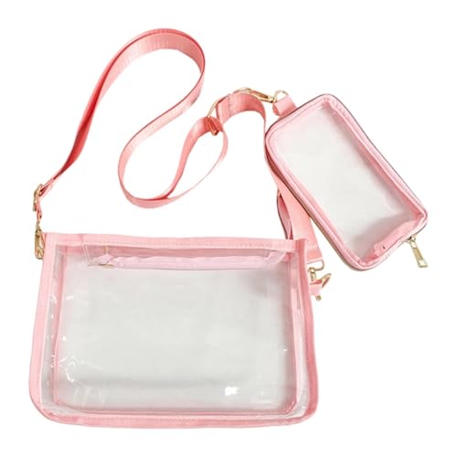 kowaku Transparente Tasche, wasserabweisend, Umhängetasche für Flughafensicherheit, Strand, Damen, Rosa von kowaku