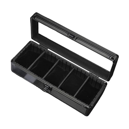 kowaku Uhr Schmuck Box Armbanduhr Display Männer Frauen Armband Halter Schmuck Organizer Uhr Reise Fall für Armband Halskette, 5 Steckplätze von kowaku