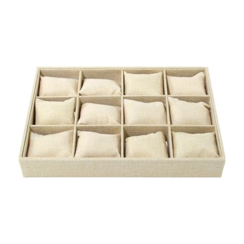 kowaku Uhren-Schmuck-Armband-Tablett, Schubladen-Einsatz, Organizer, 12 Gitterkissen für Männer und Frauen für Geschäfte kowaku Uhren-Schmuck-Armband-Tablett, Schubladen-Einsatz, Organizer, 12 Gitterkissen für Männer und Frauen für Geschäfte von kowaku