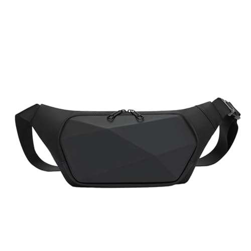 kowaku Umhängetasche Gürteltasche Verschleißfeste leichte EIN-Schulter-Tasche Hüfttasche für Flasche Camping Pendeln Geldbörse Herren, Schwarz von kowaku